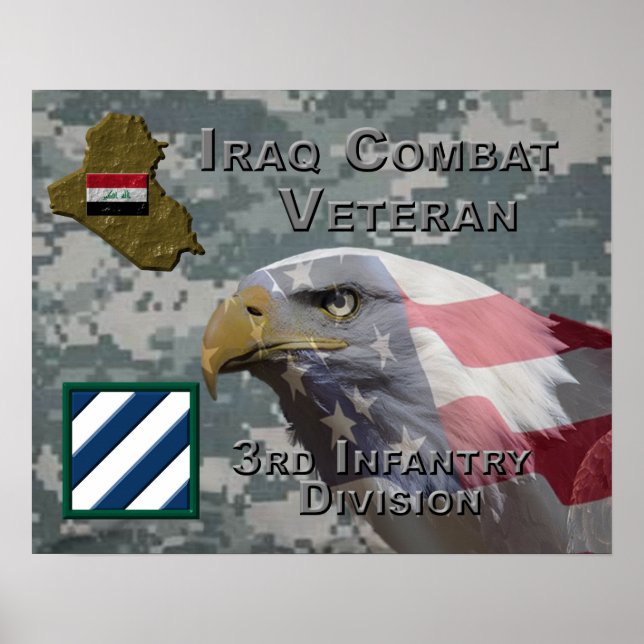 Poster 3e Division d'infanterie Irak Vétérinaire de comba (Devant)