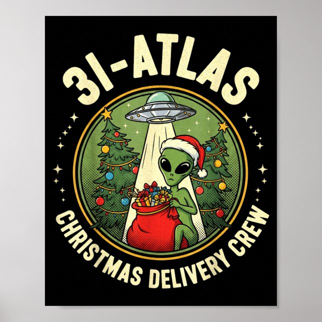 Poster 3i_atlas Christmas Delivery Crew Alien Santa Space (Devant)