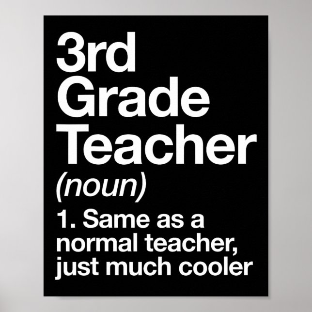 Poster 3rd Grade Teacher Definition Funny Ck To School Fi (Devant)