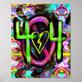 Poster 404 Message d'erreur Cyberpunk Dystopian Future Ar