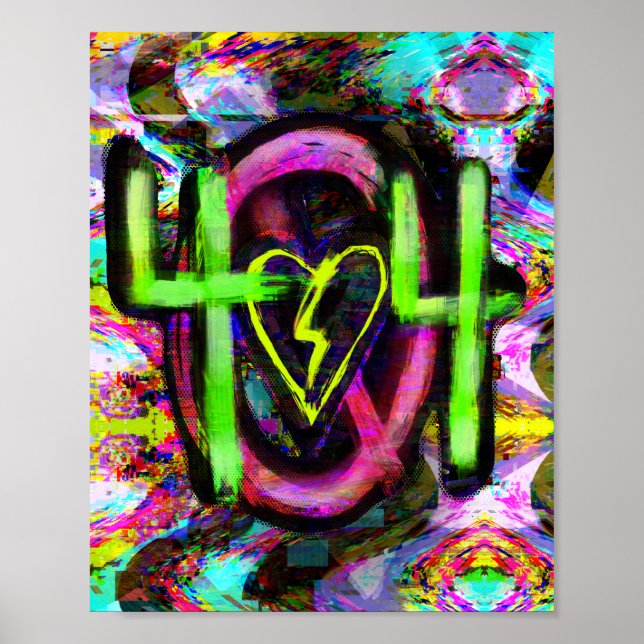 Poster 404 Message d'erreur Cyberpunk Dystopian Future Ar (Devant)