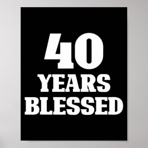 Poster 40 Ans Bénis 40e Anniversaire Religieux Chrétien