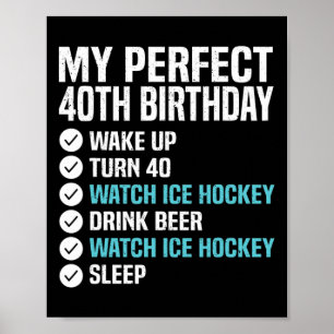 Poster 40 ans Parfait 40e anniversaire de hockey sur glac
