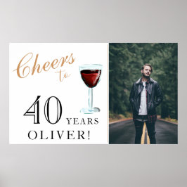 Poster 40 ans Vin rouge 40e anniversaire Photo
