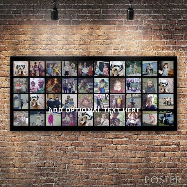 Poster 40 Collage de photos - 4 lignes 10 colonnes - Text (Custom Photo Collage Poster)