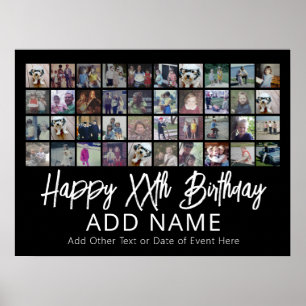Poster 40 Collage de photos - 4 rangées 10 colonnes - Ann