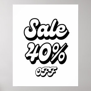 Poster 40% Signe de vente, 40% Promo Signe, Grosse Vente