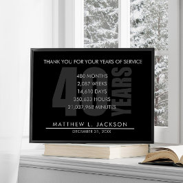 Poster 40 Year Retirement or Employee Appreciation Gift