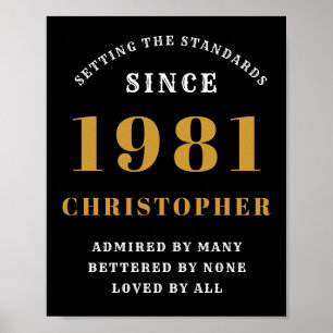 Poster 40e anniversaire 1981 Black Gold pour lui personna