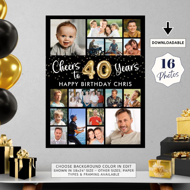 Poster 40e anniversaire Black Gold 16 Photo Cheers to Yea (Créateur téléchargé)