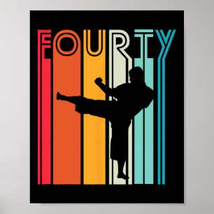 Poster 40e anniversaire Cadeau Karate Retro Taekwondo Mar