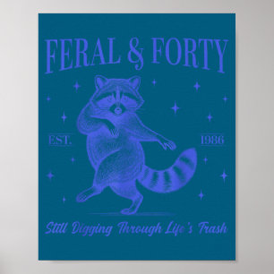 Poster 40e anniversaire de naissance sauvage et quarante