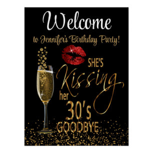 Poster 40e anniversaire - Elle embrasse ses 30's Goodbye