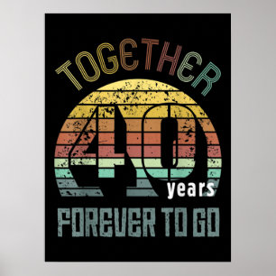 Poster 40e Anniversaire Mariage Cadeaux Pour Couples