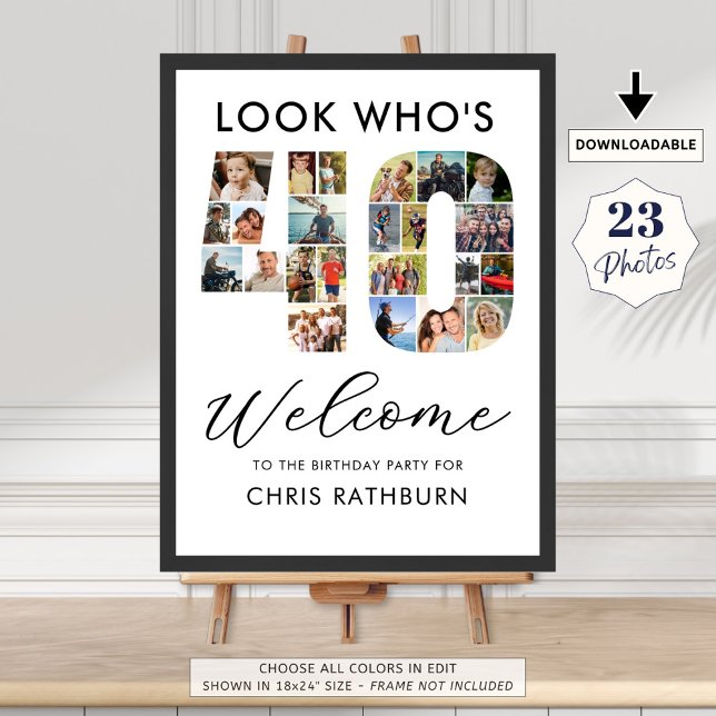 Poster 40e anniversaire Numéro 40 23 Photos Regardez qui  (Créateur téléchargé)
