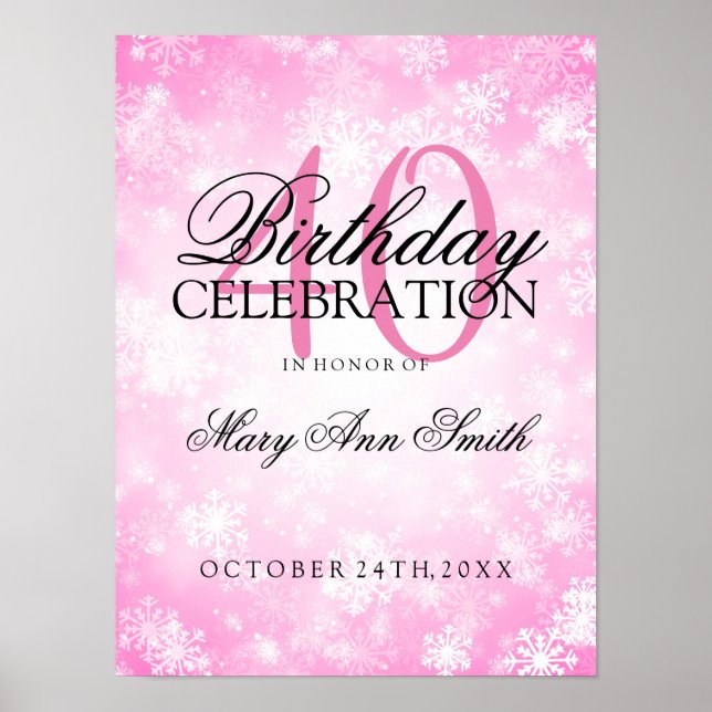 Poster 40e anniversaire Pink Winter Wonderland (Devant)