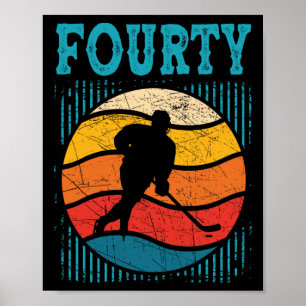 Poster 40e anniversaire Retro Hockey sur glace 40 ans Hom