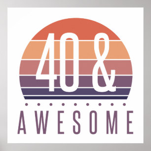 Poster 40e anniversaire Retro Sunset