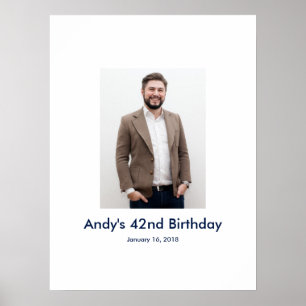 Poster 42e anniversaire photo personnalisée Se connecter