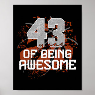 Poster 43 ans d'être génial Sketll 43e anniversaire Gif