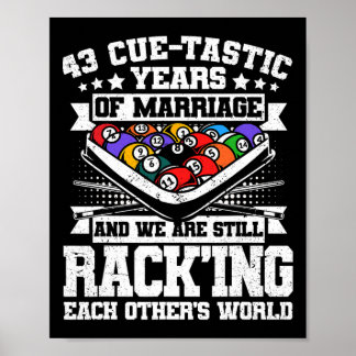 Poster 43e anniversaire de Mariage billard de piscine 43