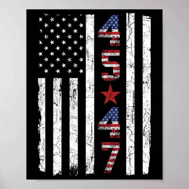 Poster 45 47 Inauguration du président Trump Usa Retro Tr (Devant)