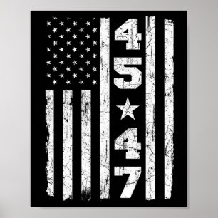 Poster 45 47 Trump Vintage Usa Drapeau 2024 Président Ell