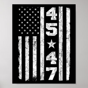 Poster 45 47 Trump Vintage Usa Drapeau 2025 Président Ell