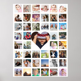Poster 45 Collage Photo Personnalisé Avec Coeur