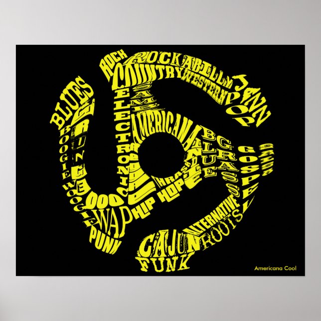 Poster 45 Record Adapter of Music Genres (Devant)