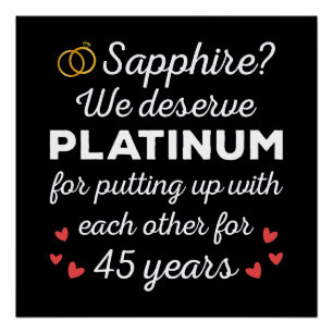 Poster 45e anniversaire de mariage I - Couple drôle de sa