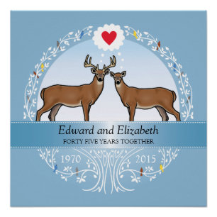 Poster 45e anniversaire du Mariage personnalisé, Buck & D
