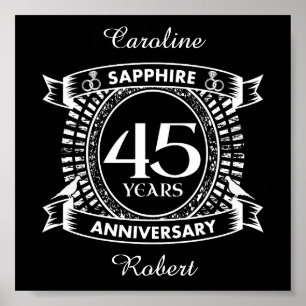 Poster 45e anniversaire du mariage saphir crête