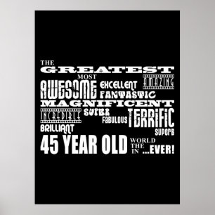 Poster 45e fête d'anniversaire Plus grande quarante-cinq 