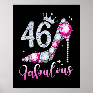 Poster 46e Anniversaire Chaussures à talon élevé Diamant 