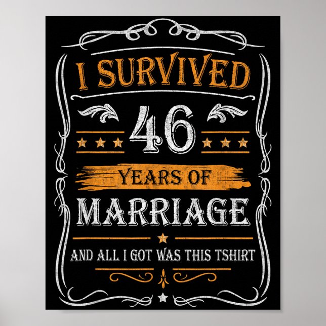 Poster 46th Wedding Anniversary Shirt Couples Husband Wif (Devant)