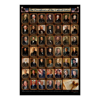 Poster 47 présidents américains Donald Trump Portrait