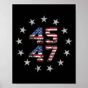 Poster 47 Trump 2024 Drapeau américain (sur le dos) 1