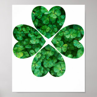 Poster 4 Clover de coeur St Patrick's Day Shamrock irland