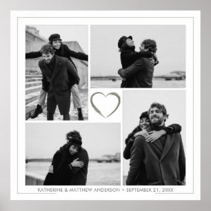 Poster 4 Collage de photos Anniversaire Mariage personnal