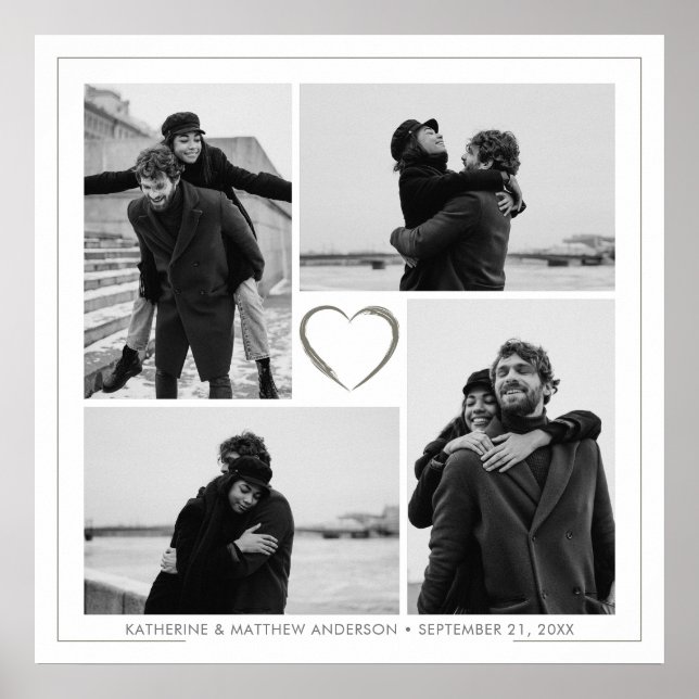 Poster 4 Collage de photos Anniversaire Mariage personnal (Devant)