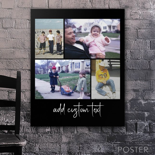 Poster 4 Collage de photos - vous pouvez changer la coule (Custom Poster)