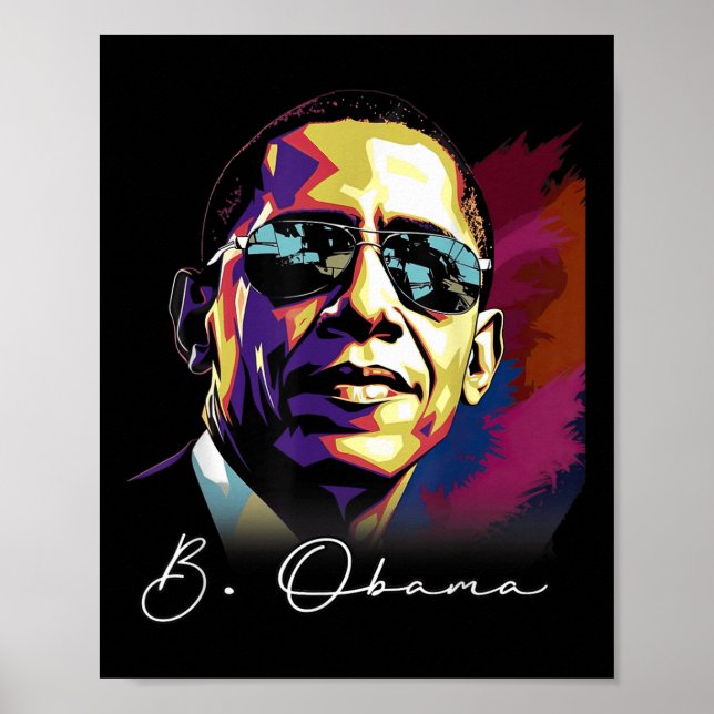 Poster 4 juillet Barack Obama Président Portrait Patrio (Devant)