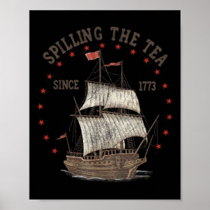 Poster 4 juillet Déverser Le Thé Depuis 1773 Historique T