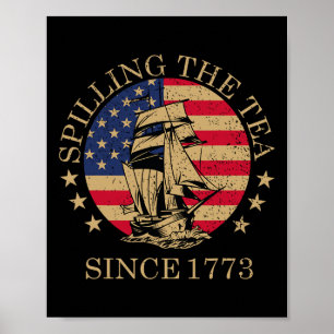 Poster 4 juillet Drôle De Déverser Le Thé Depuis 1773 Qua