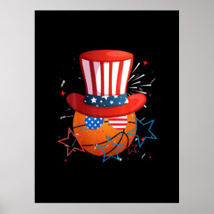 Poster 4 juillet Drôle Pour Les Amateurs De Basketball