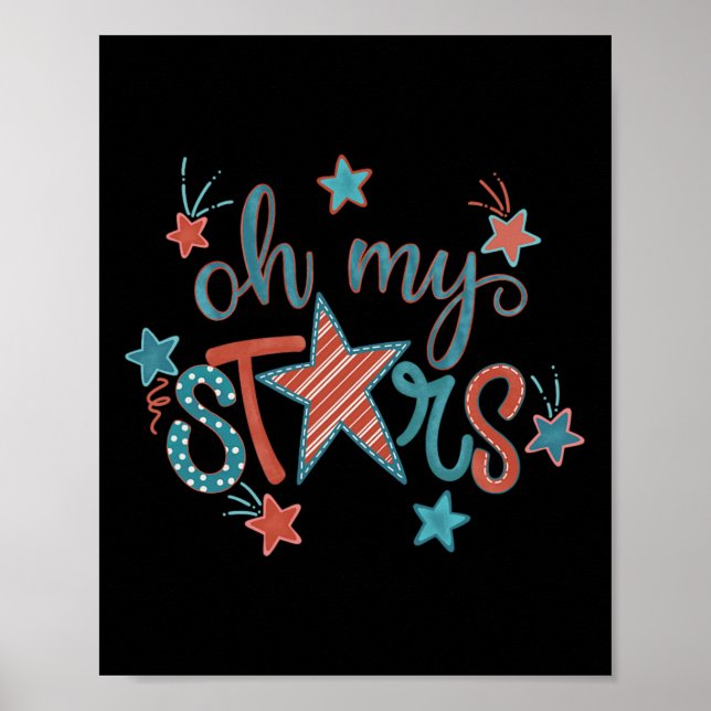 Poster 4 juillet Fête de l'Indépendance Oh Mes étoiles po (Devant)