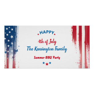 Poster 4 juillet Fête Famille BBQ