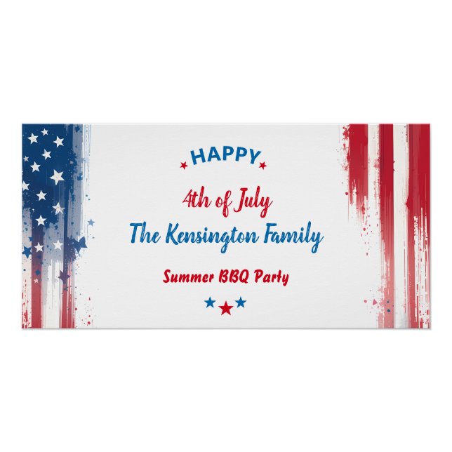 Poster 4 juillet Fête Famille BBQ (Devant)