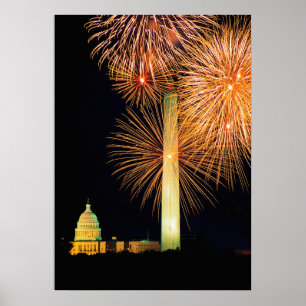 Poster 4 juillet, Firework Display, Skyline